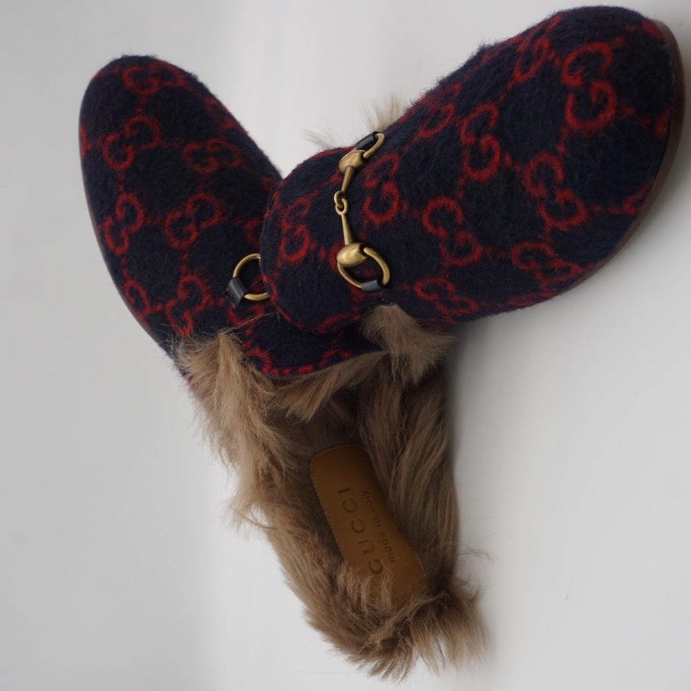 Gucci Princetown GG wool slipper Blue and red GG w - Picture 2 of 16